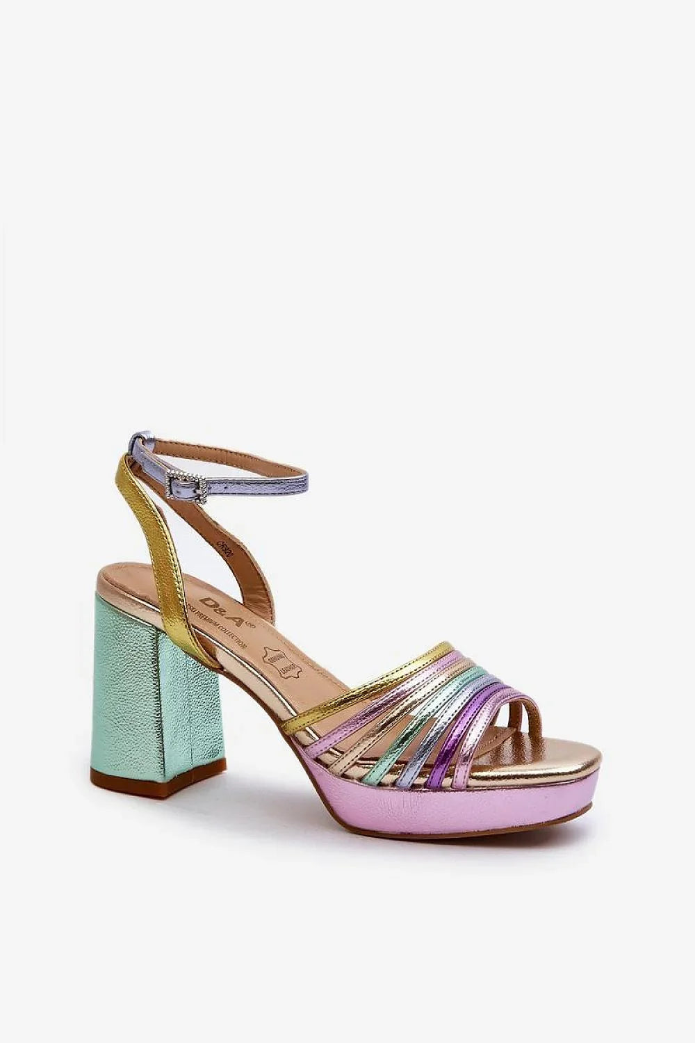 Women Multicolor Strappy Block Heel Sandals