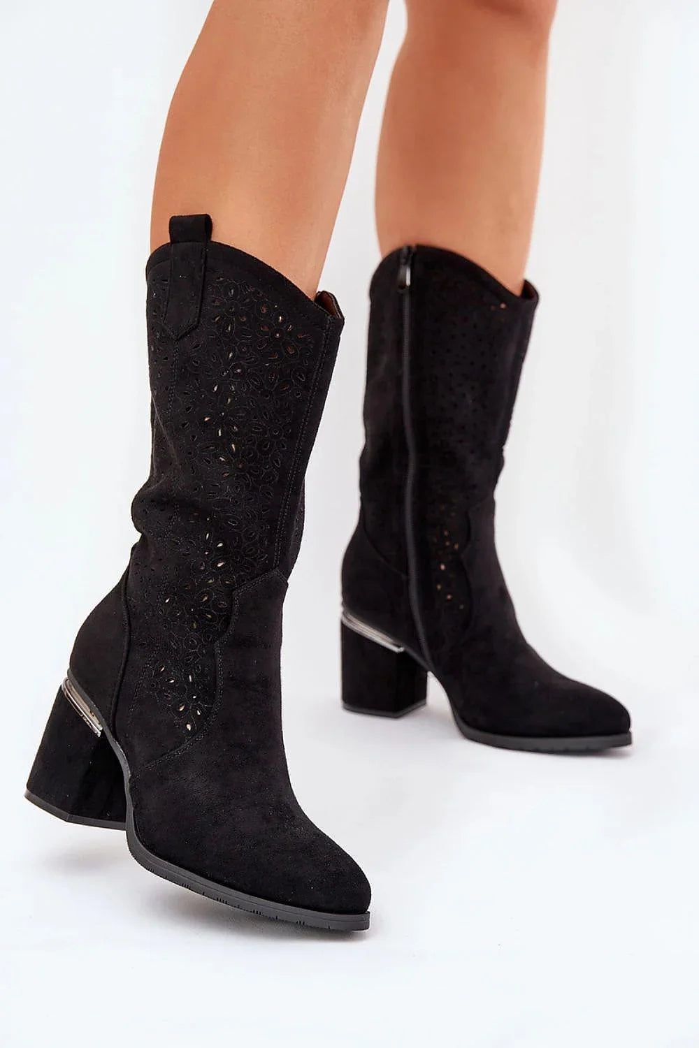Women Open Work Boots - High Block Shoes