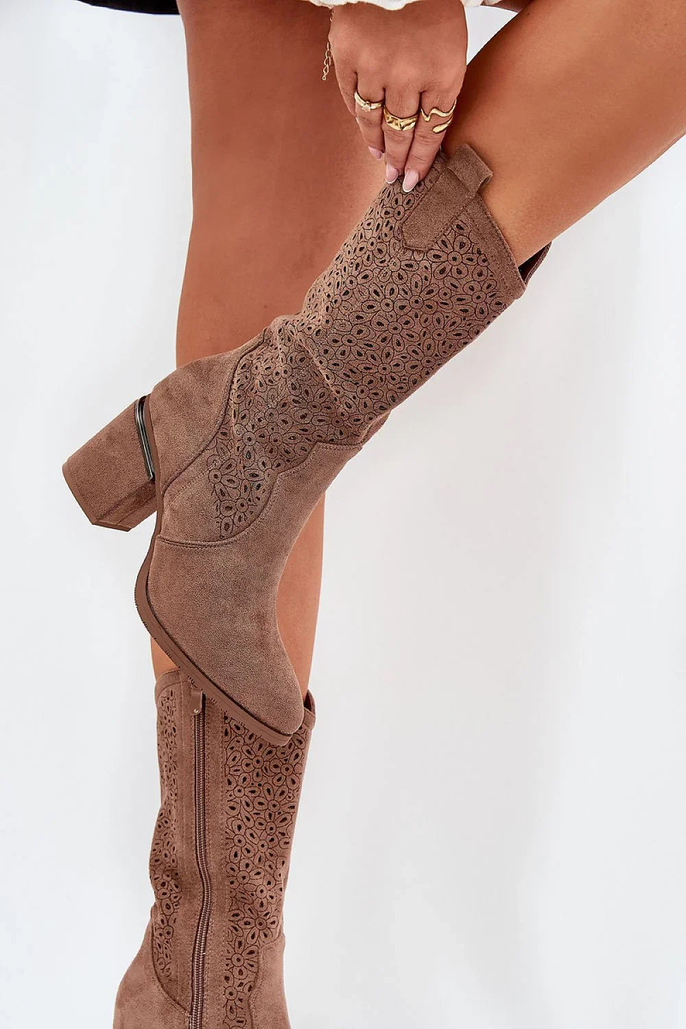 Women Open Work Boots - High Block Shoes