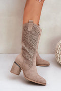 Women Open Work Boots - High Block Shoes