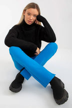 Women Openwork Waist-Length Turtleneck Sweater