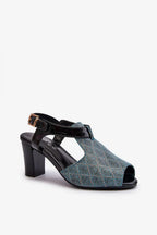 Women Peep Toe Block Heel Sandals
