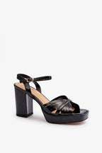 Women Platform Block Heel Ankle Strap Sandals