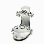 Women Rhinestone Peep Toe Stiletto Heels