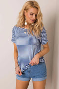 Women Round-Neck Short-Sleeves T-Shirt – Breathable, Blue