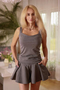 Women Scoop-Neck Sleeveless T-Shirt – Stretchable - Grey