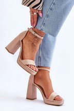 Women Statement Platform Block Heel Sandals