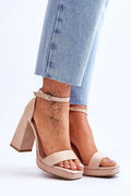 Women Statement Platform Block Heel Sandals