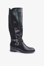 Women Thigh High Boots - Low Block Shoes