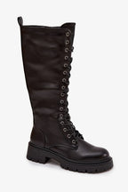 Women Thigh High Boots - Low Block Shoes