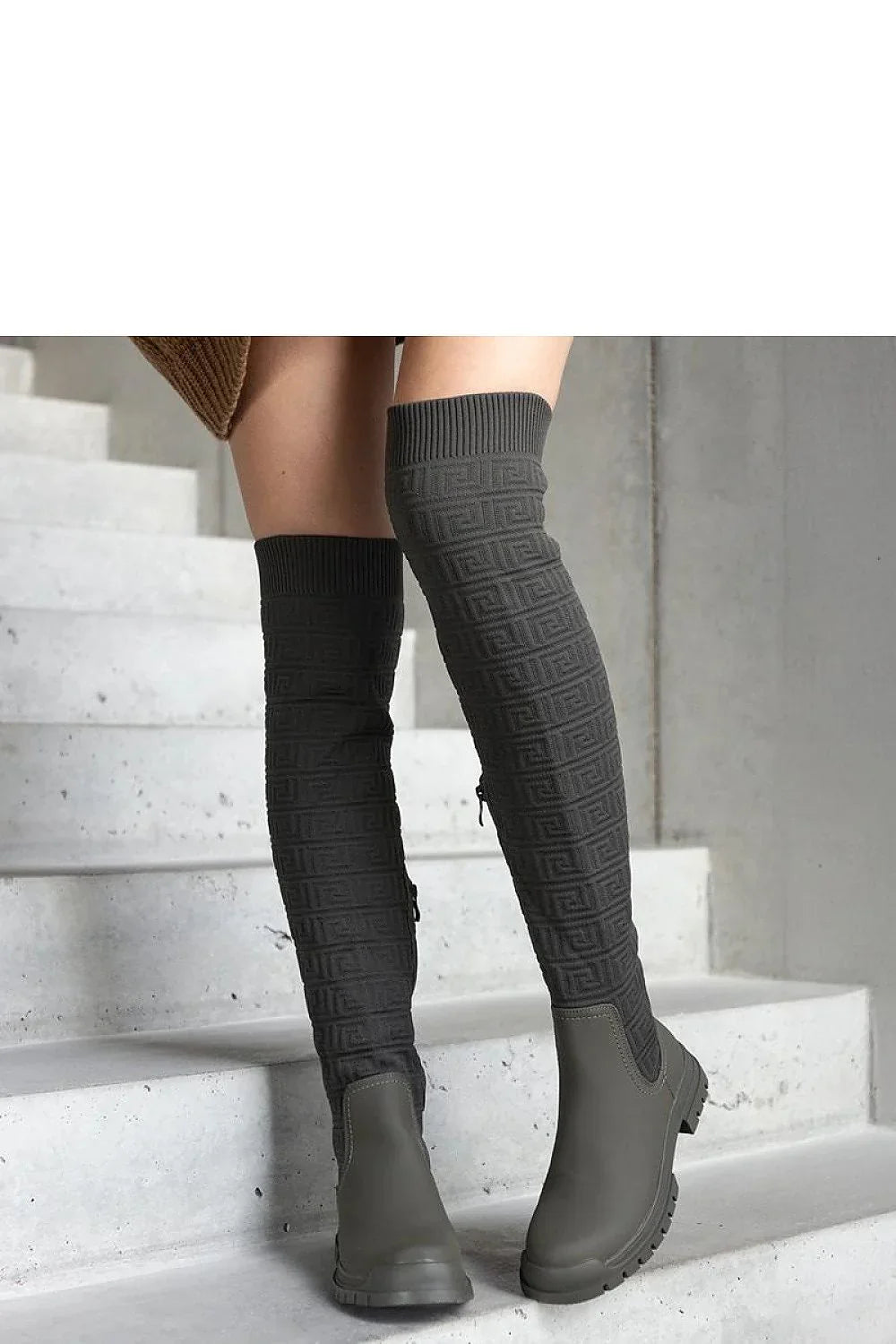 Women Thigh High Boots - Low Block Shoes