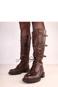 Women Thigh High Boots - Low Block Shoes