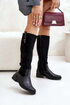 Women Thigh High Boots - Low Block Shoes