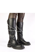 Women Thigh High Boots - Low Block Shoes