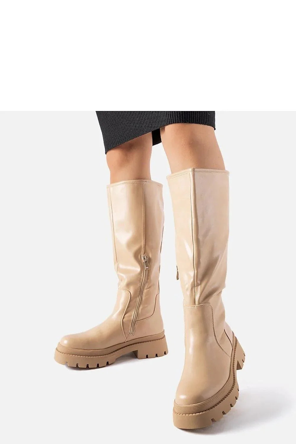 Women Thigh High Boots - Low Flat Shoes
