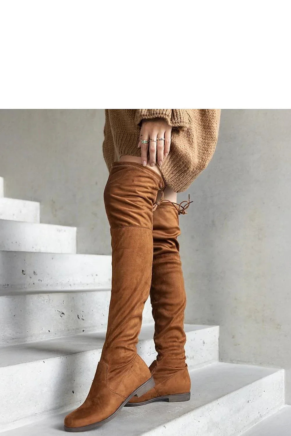 Women Thigh High Boots - Low Platform Shoes