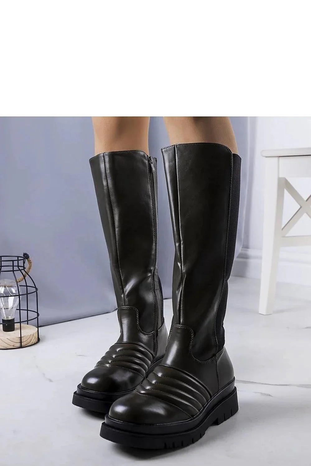 Women Thigh High Boots - Mid Block Shoes
