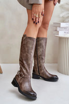 Women Thigh High Boots - Mid Block Shoes