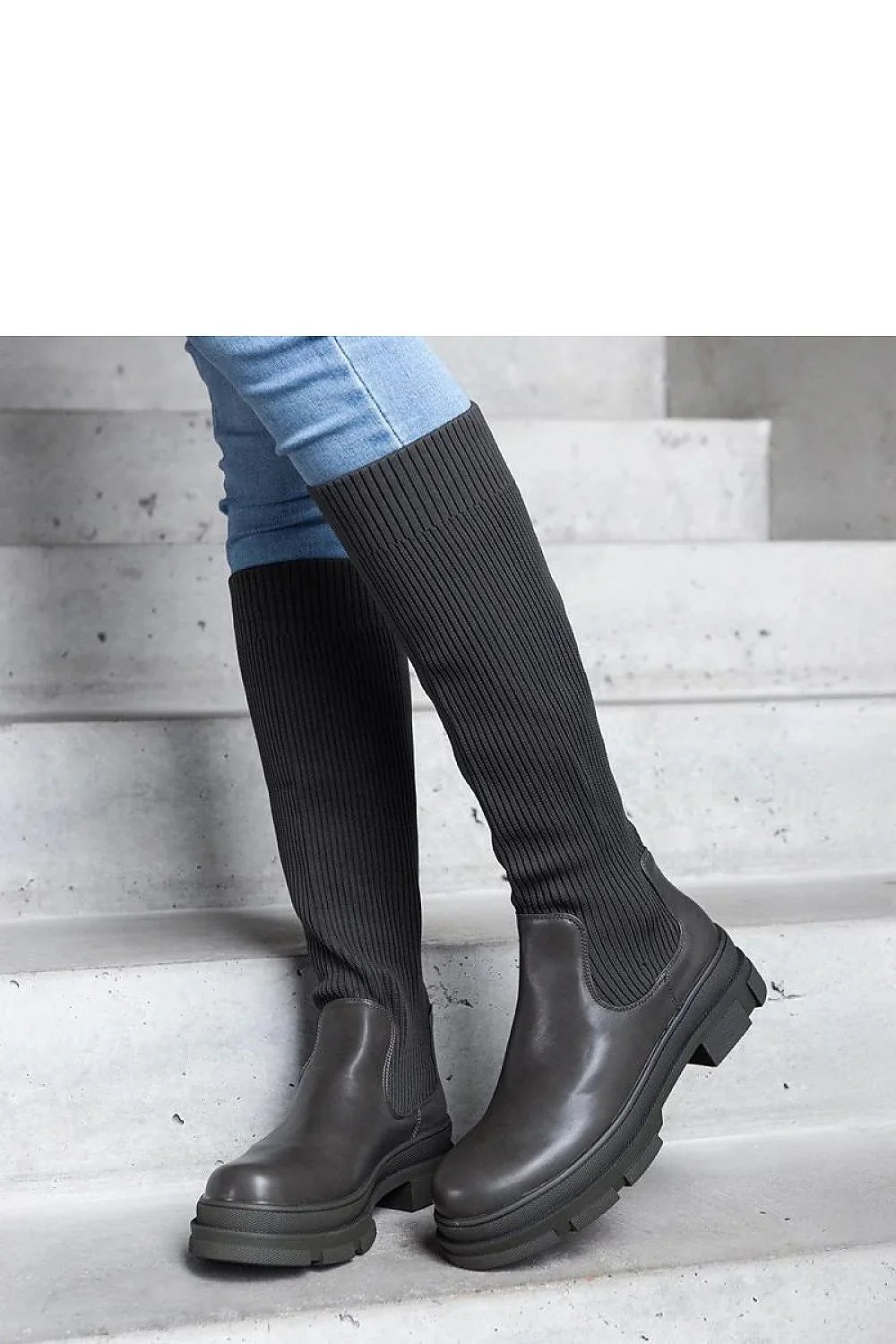 Women Thigh High Boots - Mid Chunky Shoes