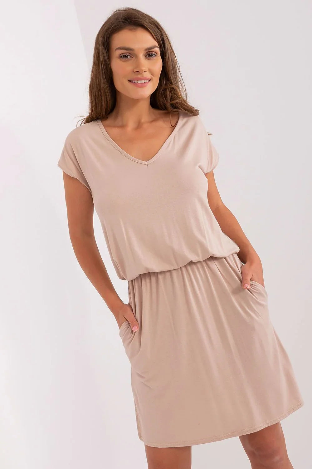 Women's Above Knee Day Dress – Loose With Short Sleeves