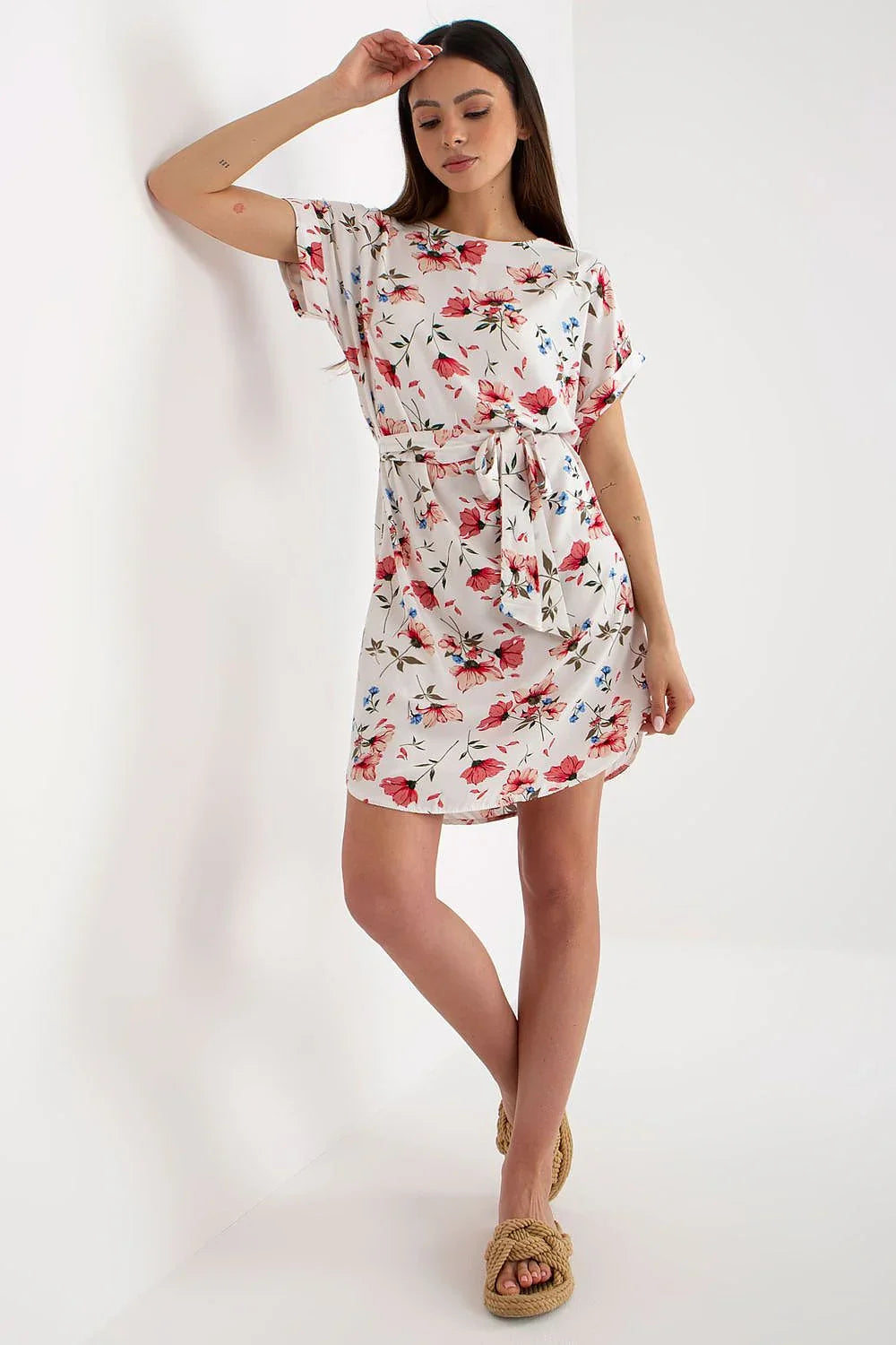 Women's Above Knee Day Dress – Regular Fit With Short Sleeves