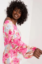 Women's Bardot Blouse - Floral Hip Length