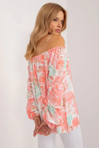 Women's Bardot Blouse - Floral Hip Length
