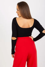 Women's Boat-Neck Blouse - Solid Waist Length