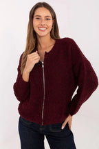 Women's Boucle Zip Cardigan Sweater