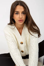 Women's Cable Knit Button Cardigan Sweater