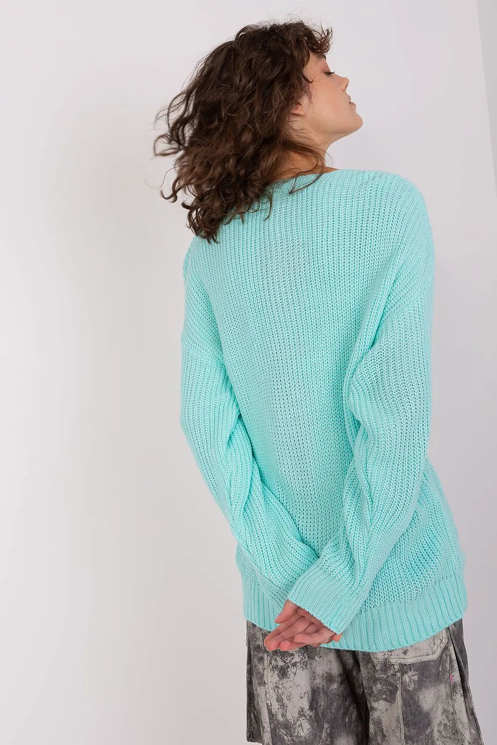 Women's Cable Knit V Neck Pullover Sweater