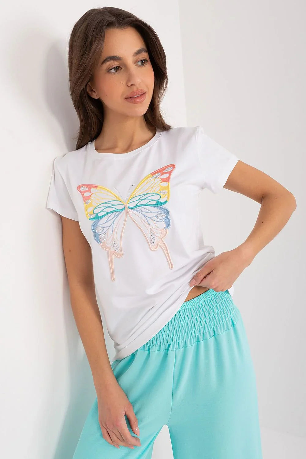 Women's Casual Blouse - Embroidered Hip Length