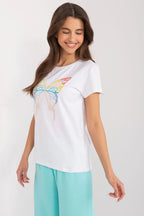 Women's Casual Blouse - Embroidered Hip Length