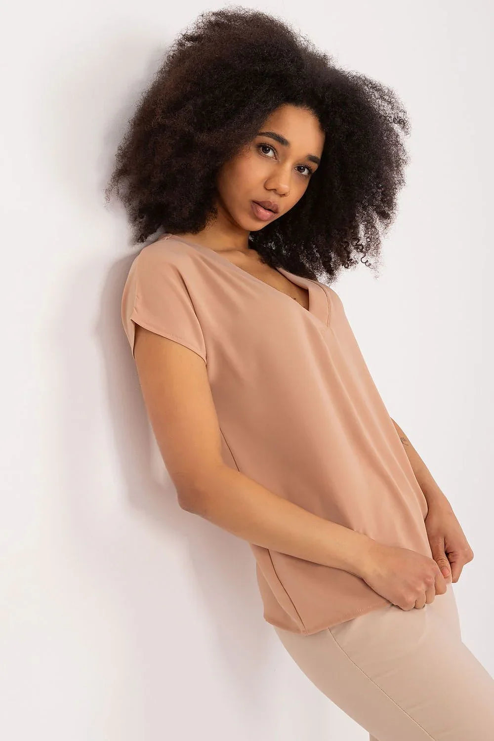 Women's Casual Blouse - Solid Hip Length