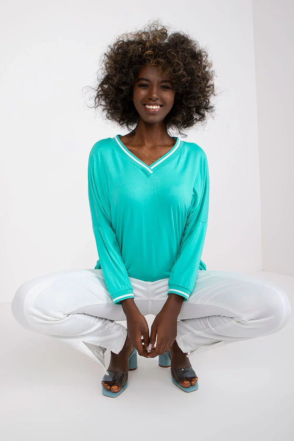 Women's Casual Blouse - Solid Hip Length