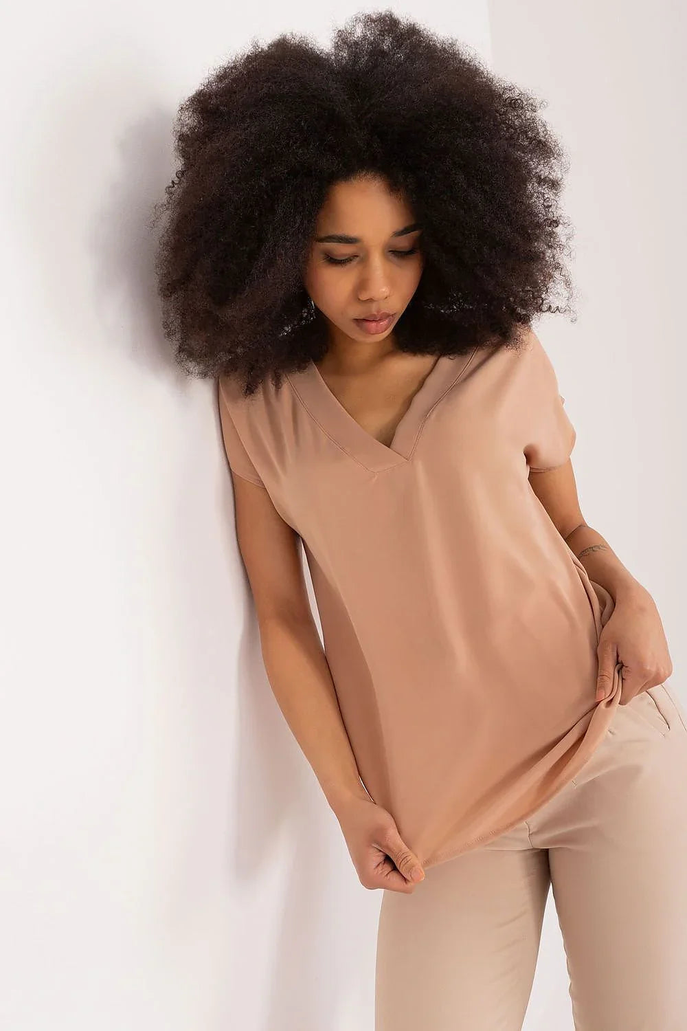 Women's Casual Blouse - Solid Hip Length