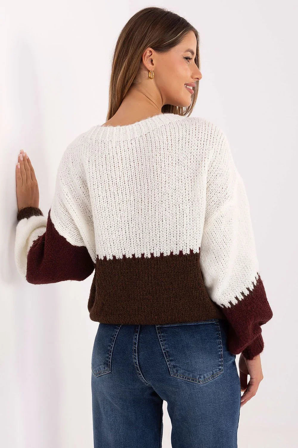 Women's Classic Striped Crew Neck Pullover Sweater