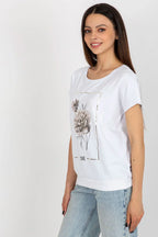 Women's Cotton Blouse - Floral Hip Length