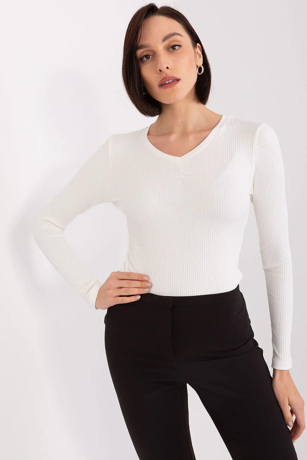 Women's Cotton Blouse - Solid Waist Length