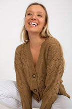 Women's Cotton Textured Cardigan Sweater