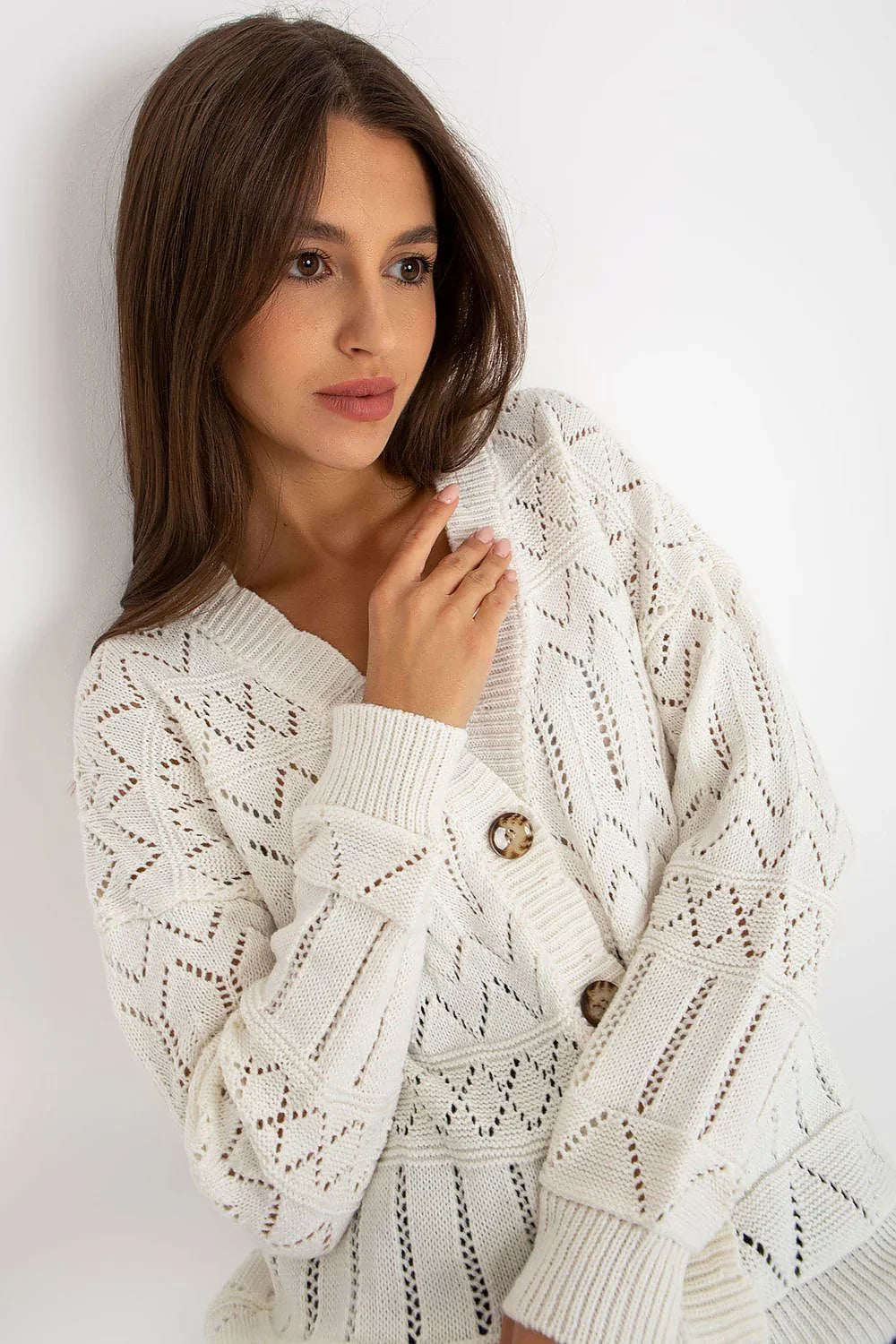 Women's Cotton Textured Cardigan Sweater