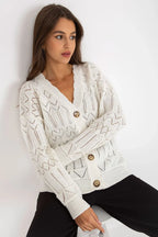 Women's Cotton Textured Cardigan Sweater