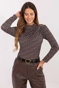 Women's Draped Blouse - Geometric Waist-Length