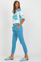 Women’s Floral Blouse and Tapered Pants Set