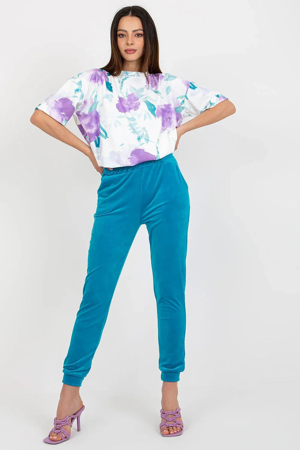 Women’s Floral Blouse and Tapered Pants Set