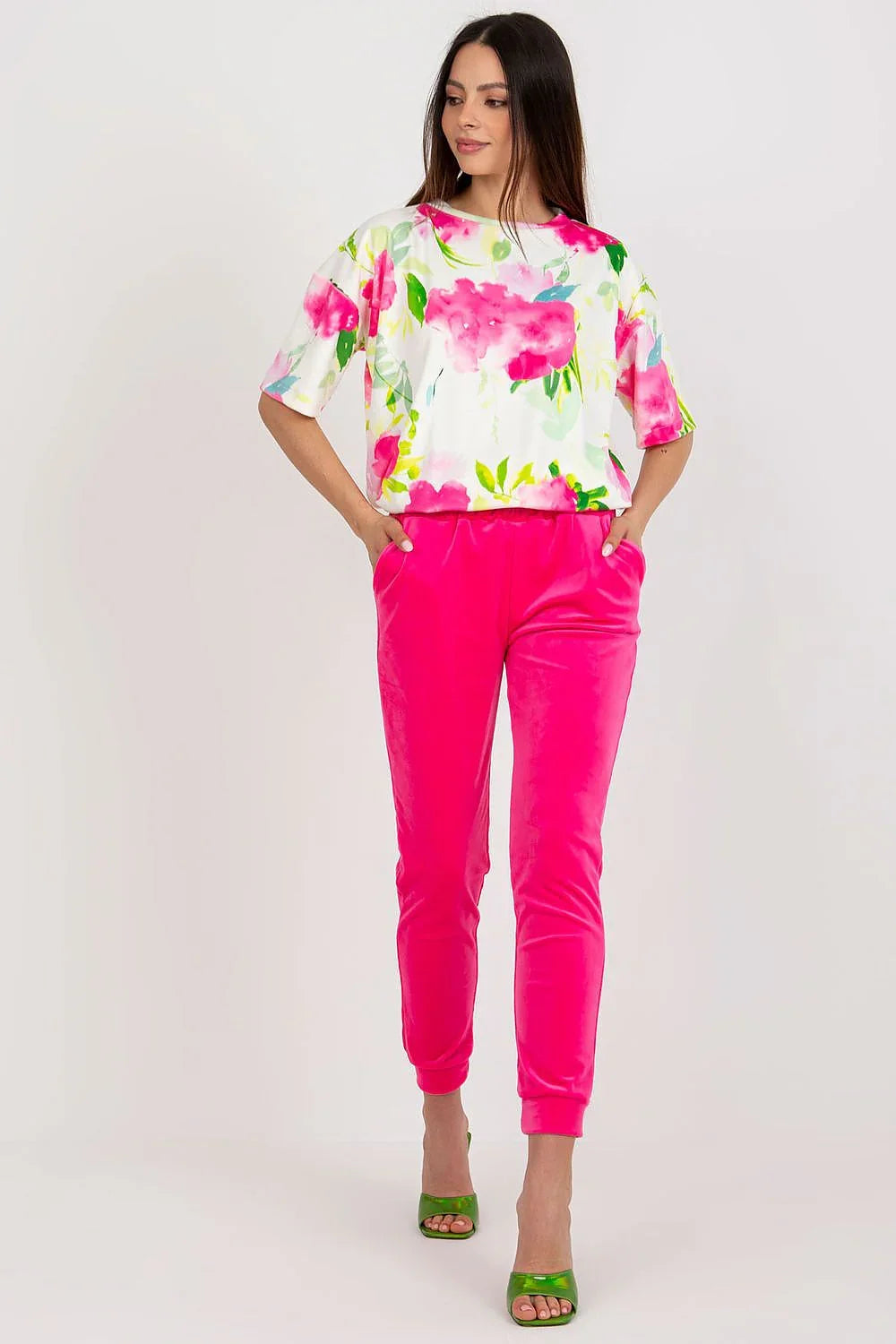 Women’s Floral Blouse and Tapered Pants Set