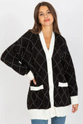 Women's Geometric Longline Cardigan Sweater