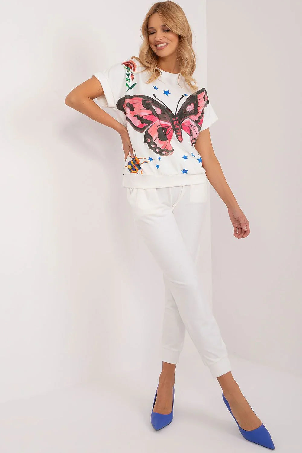 Women’s Graphic Blouse and Tapered Pants Set