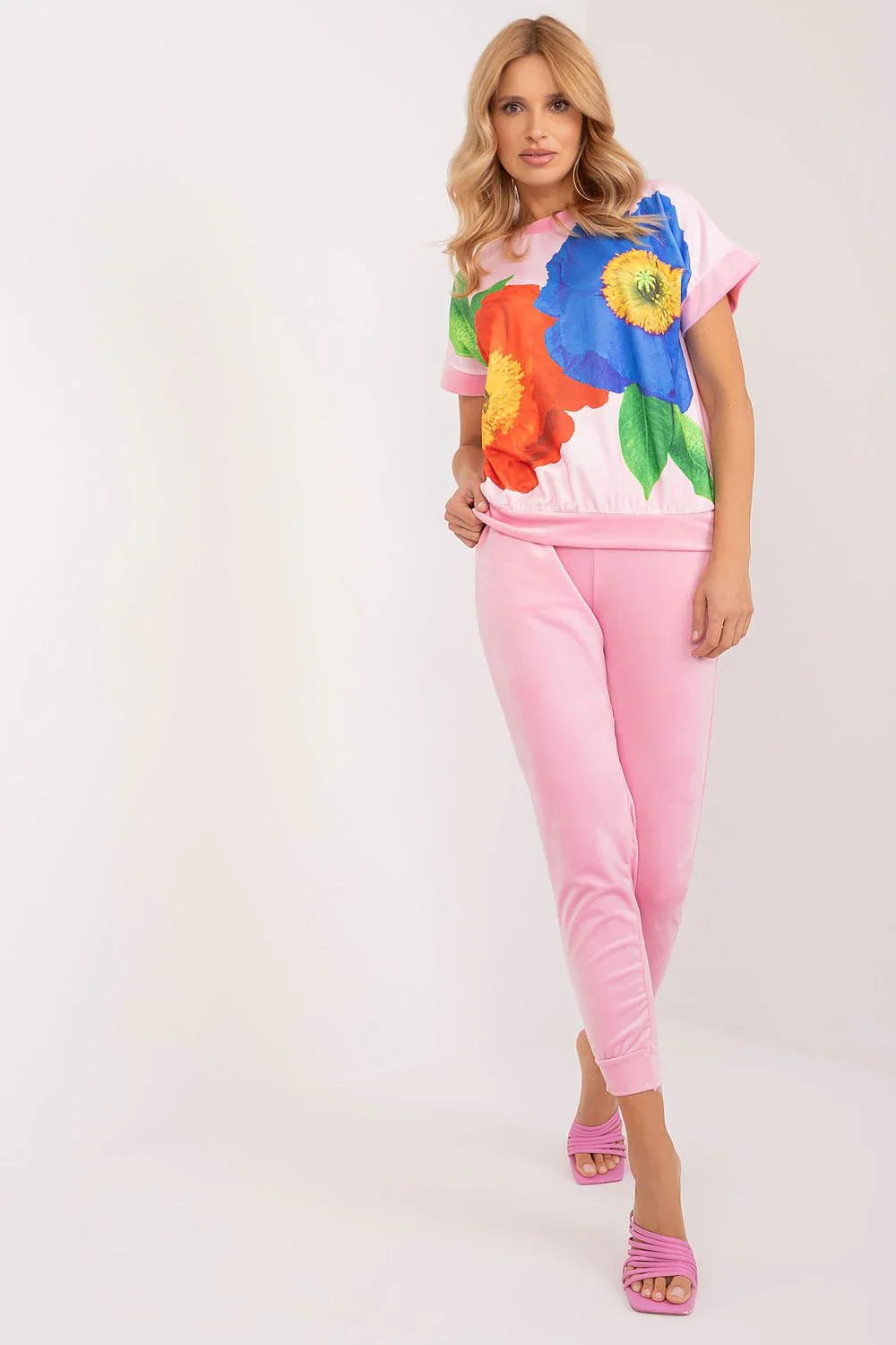 Women’s Graphic Blouse and Tapered Pants Set