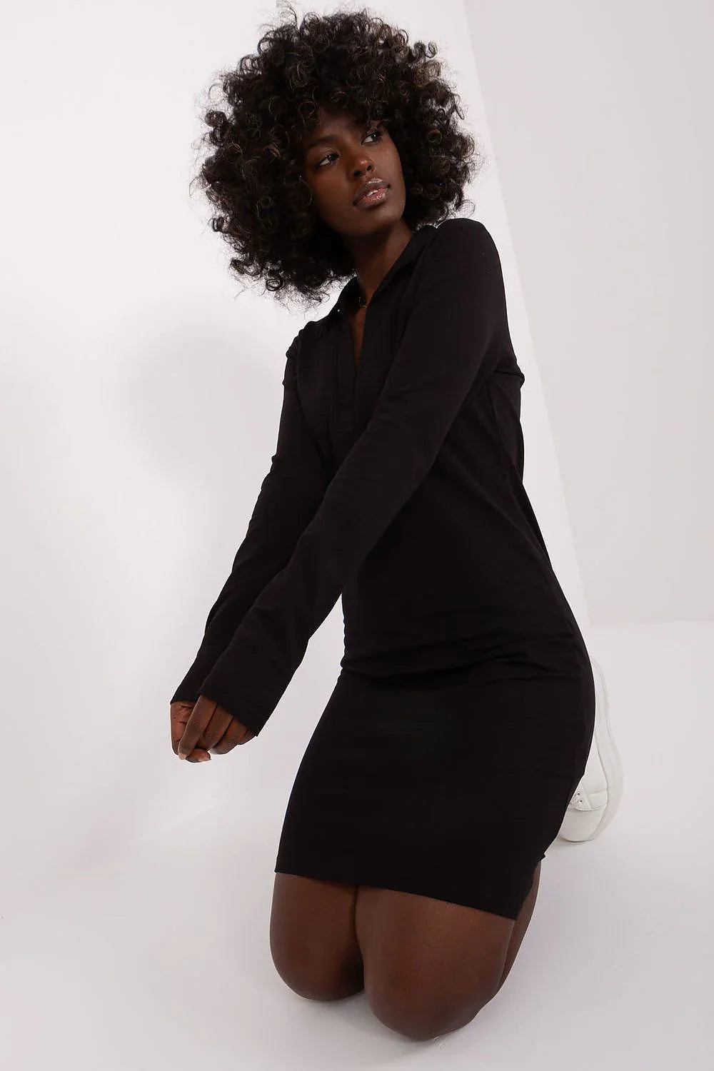 Women's Knee-Length Day Dress – Tailored With Long Sleeves